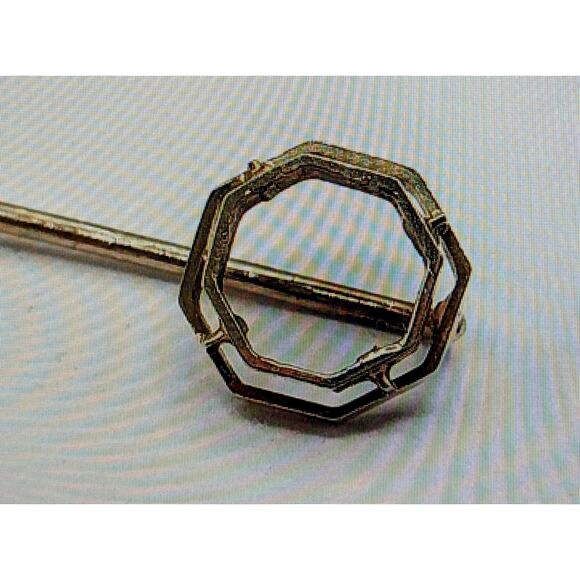 Antique 14K White Gold Straight 2" Long Stick Pin 1.1g - Picture 4 of 11
